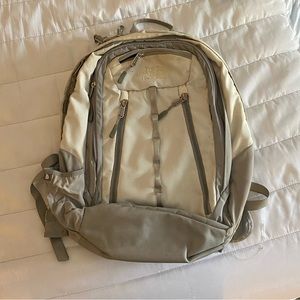 grey/white backpack